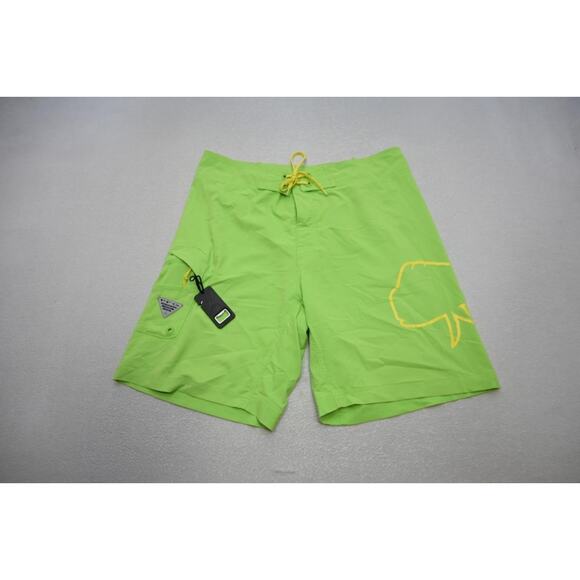 Columbia PFG Board Shorts Omni-Shade Fishing Shorts Green 9" INS Mens Sz 34 - Picture 1 of 8